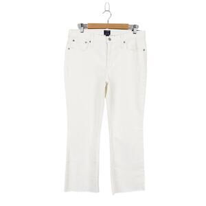 J.Crew Mid Rise Flare Crop White Jean in Signature Stretch Size 31 NWT